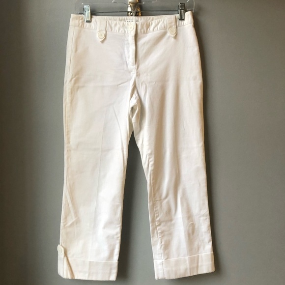 Loft Cropped White Denim Jeans Size 4 Petite - Picture 2 of 6
